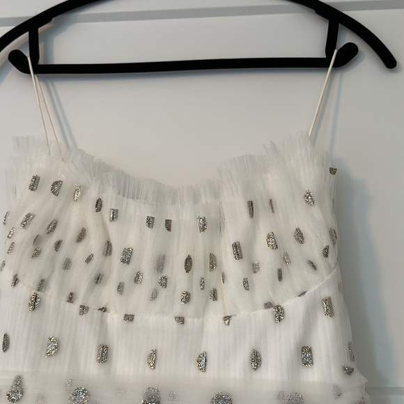 EUC ML Monique Lhuillier Glittered Tulle Minidress Size 0 - Picture 7 of 9